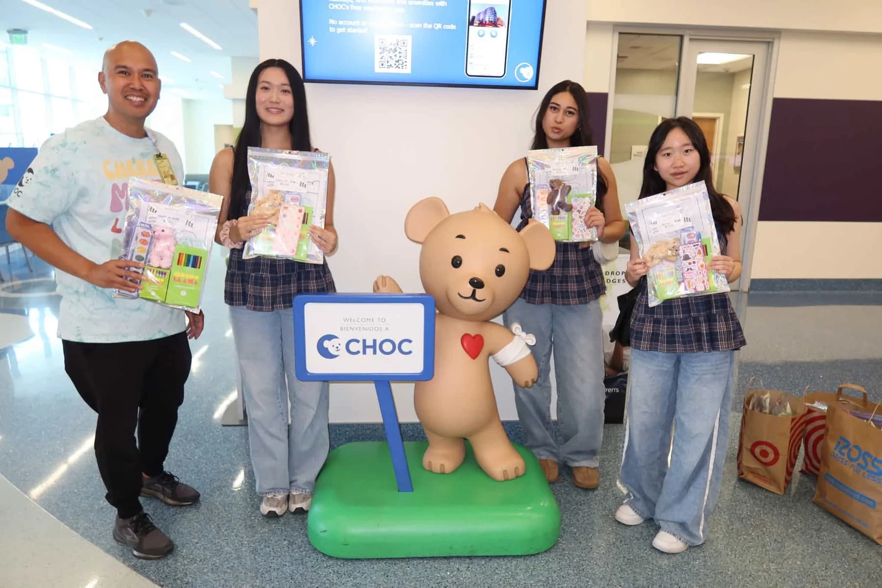 Colors of Hope members donating art kits at Children's Hospital of Orange County